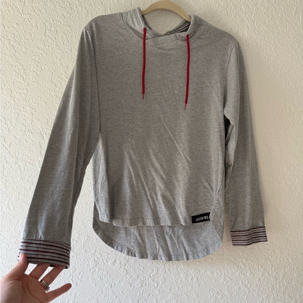 Jason Wu for Eva air - airline pjs Gray Long Sleeve Hoodie with Red Accents